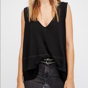 Free People Peachy Tee Black Tank Size XS